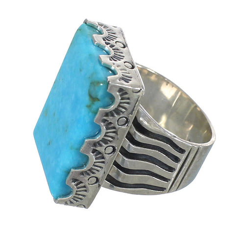 Sterling Silver And Turquoise Southwestern Ring Size 7-1/2 WX62150